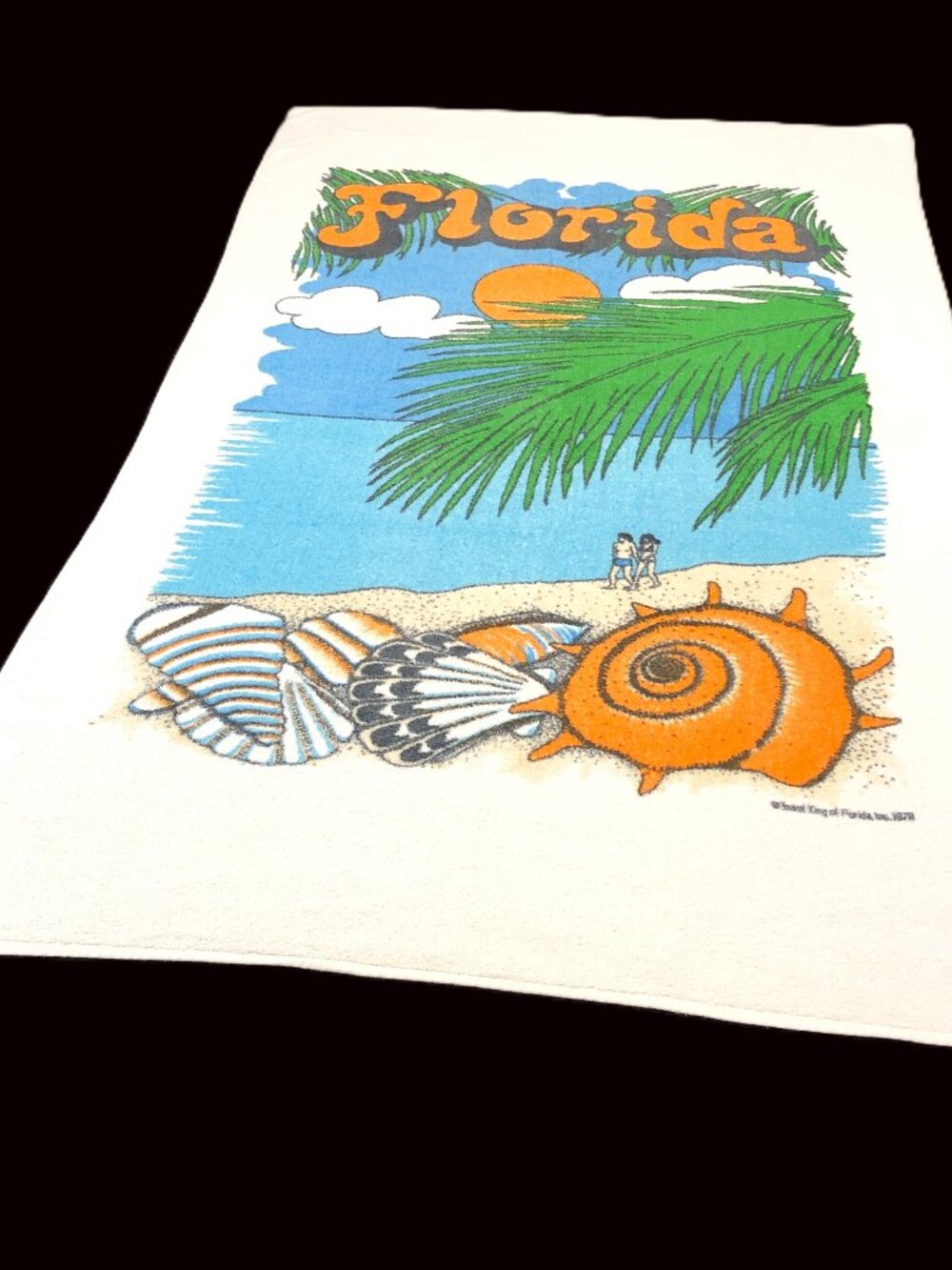 Vintage 1978 Towel King of Florida BEACH TOWEL 60"x35": Retro Groovy Souvenir